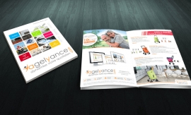 Conception et mise en page de catalogue produits pour Agelyance par My Little Com' agence de communication à Brest